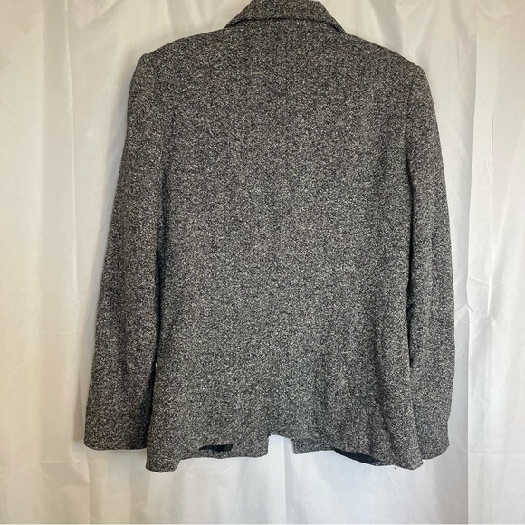TALBOTS Women’s Italian Gray Silk Wool Tweed Blazer Jacket Size 4 - Picture 12 of 14